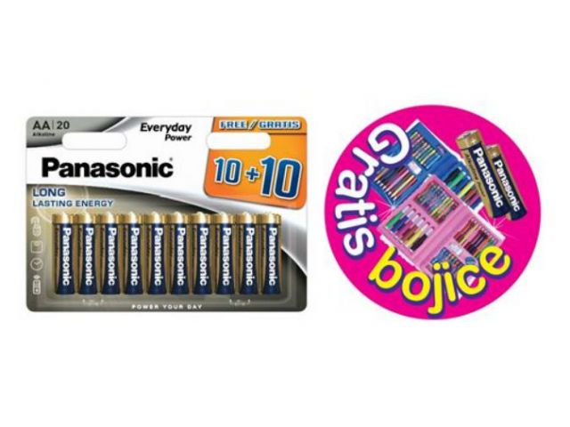 Jednokratna baterija PANASONIC LR6EPS, AA, 20kom + set za bojanje plavi