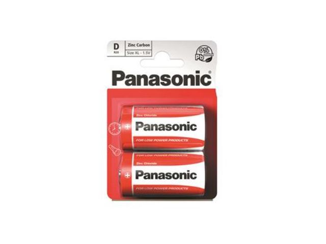Jednokratna baterija PANASONIC R20RZ, D, Zinc Carbon, 2kom