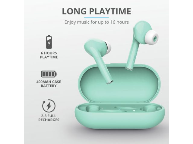 Bluetooth slušalice TRUST Nika, TWS, tirkizne (23703)