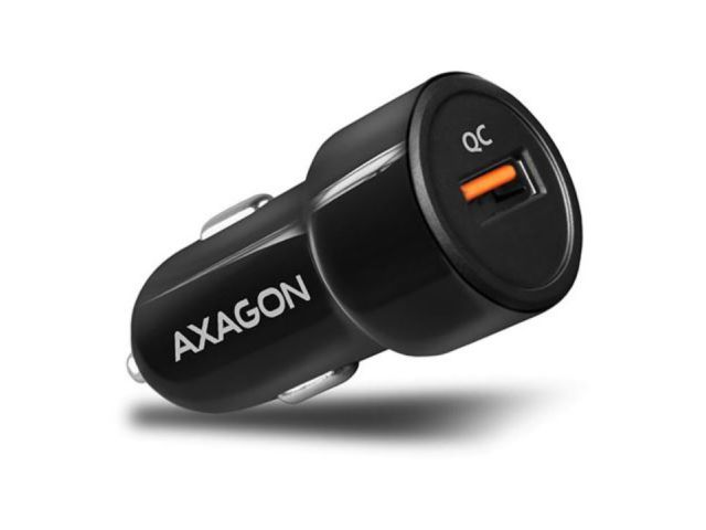 Auto punjač AXAGON, 1x USB QC, 18W, crni