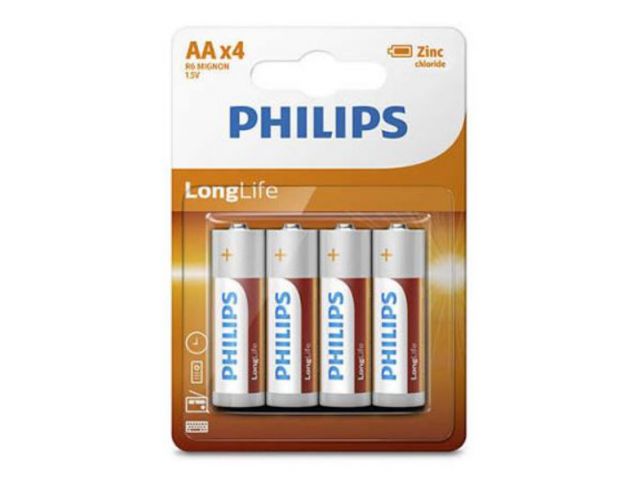 Jednokratna baterija PHILIPS R6L4B, AA, 4kom