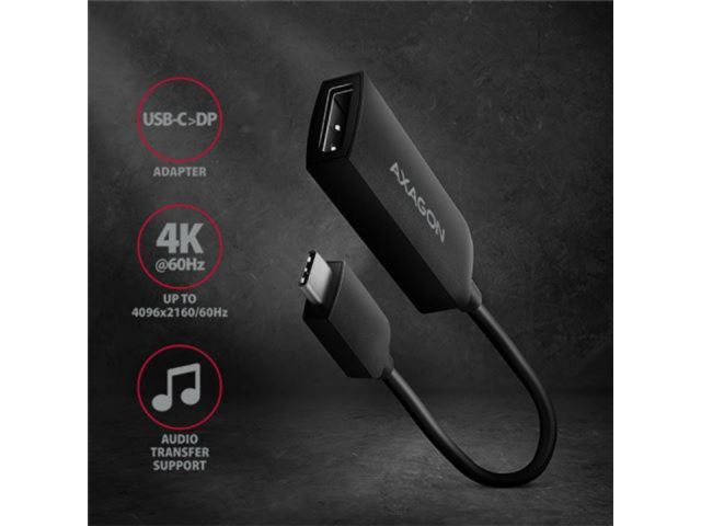 Video adapter AXAGON USB-C na DisplayPort, 4K/60Hz