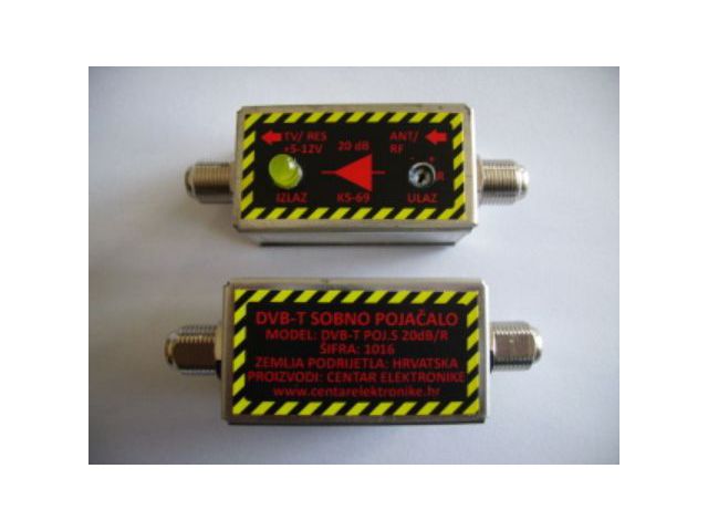 Pojačalo antensko DVB-T, 20dB, regulator, sobno