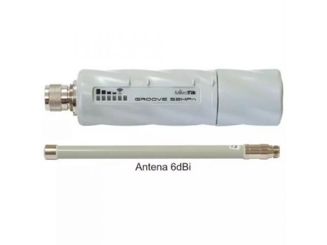 Vanjski CPE MIKROTIK RBGrooveA-52HPn (GrooveA 52), 2.4GHz/5GHz AP/Backbone/CPE, N-male connector, 2.4GHz/5GHz 6dBi Omni Antenna