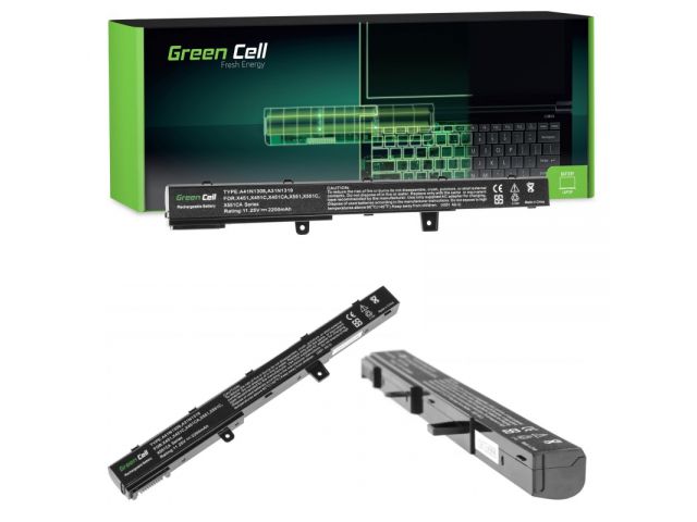 Baterija za laptop GREEN CELL (AS90) baterija 2200 mAh,11.25V A31N1319 A41N1308 za Asus X551 X551C X551CA X551M X551MA X551MAV F551 F551C F551M R512C R512CA R553L