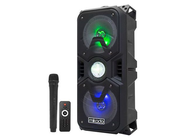 Bluetooth zvučnik, karaoke MIKADO MD-59BT, mikrofon, daljinski upravljač, crni
