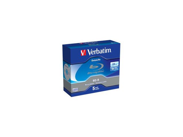 Blu-ray medij VERBATIM BD-R SL 6× 25 GB White Blue Surface Hard Coat, 5 kom. JC (Single Layer)