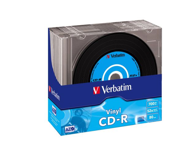 CD-R medij VERBATIM 700MB 48× Datalife Plus Vinyl Look 10 pack Slimcase