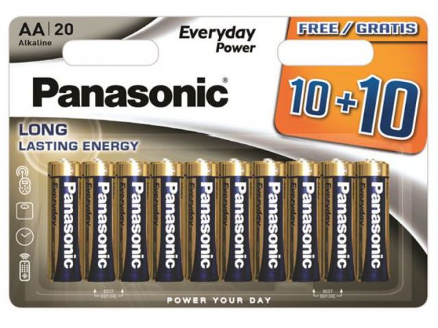 Jednokratna baterija PANASONIC AA, 20 kom.