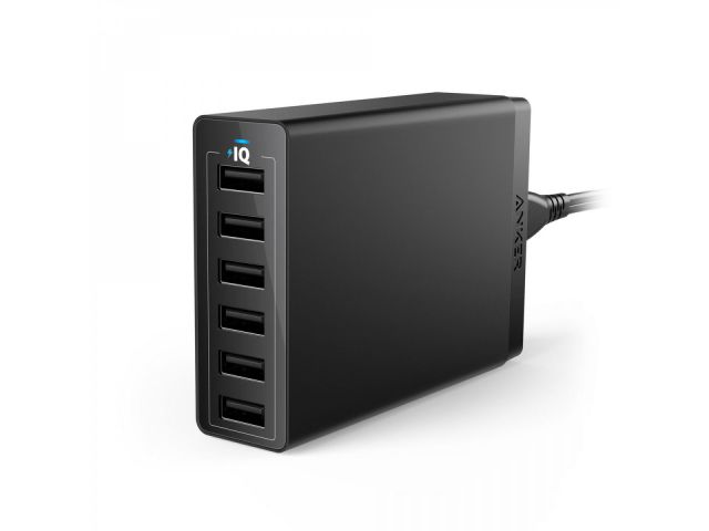 Kućni punjač ANKER PowerPort 6, 60W, crni