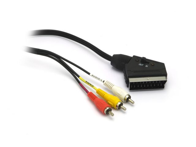 Video kabel G&BL LE983, SCART (m) na 3×RCA (m), sa selektorom signala, 2 m