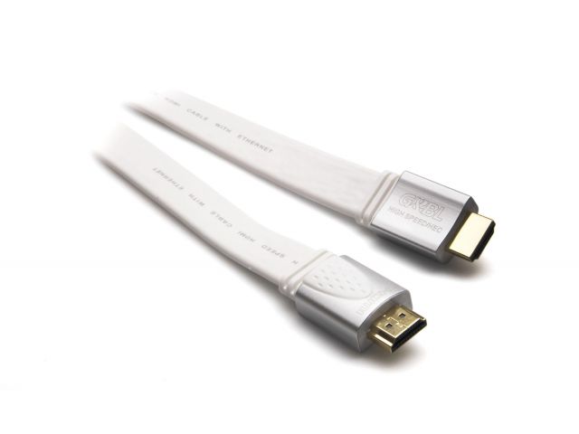 Video kabel G&BL 6711, HDMI-HDMI, plosnati, 1 m, bijeli