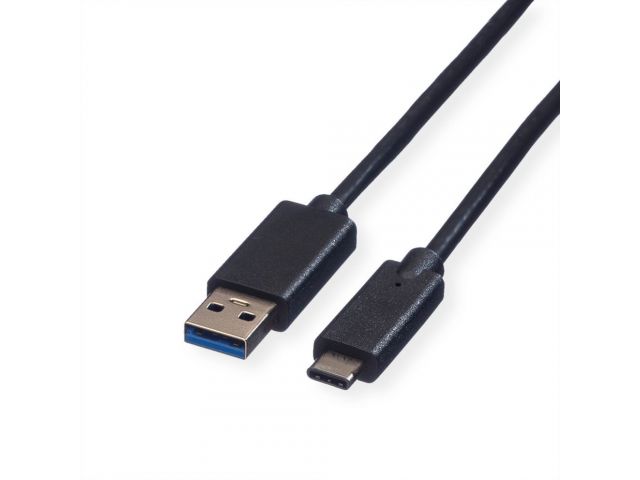 Kabel ROLINE USB3.1 kabel TIP A-C M/M, 0.5m, crni