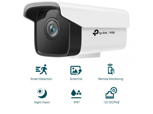 Video kamera TP-LINK VIGI C300HP-4 IP Bullet, Ultra HD, H.265, 3MP, 1296p, RJ45, Night Vision, detekcija pokreta, IP67