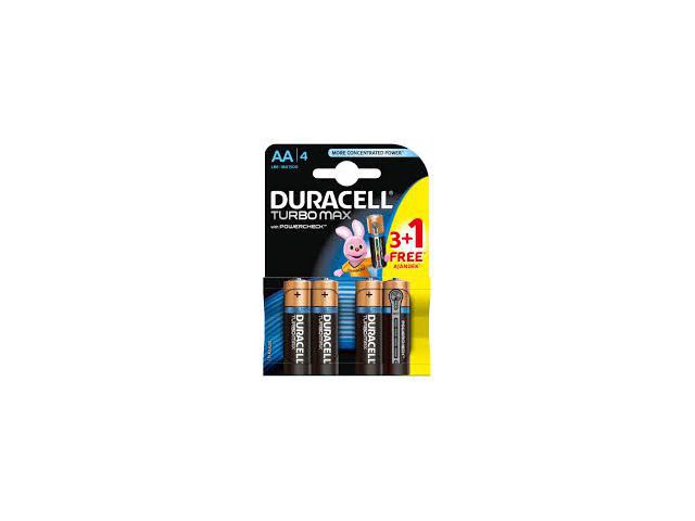 Jednokratna baterija DURACELL Turbo Max AA, 3+1 gratis