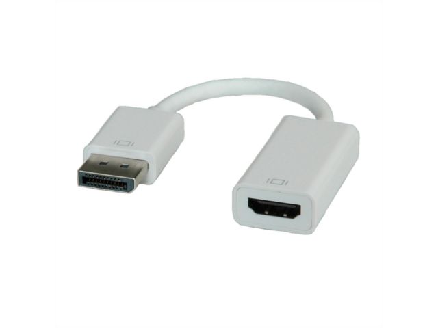 Video adapter ROLINE DisplayPort DP(m) na HDMI(ž) v1.2, 0.15m, bijeli
