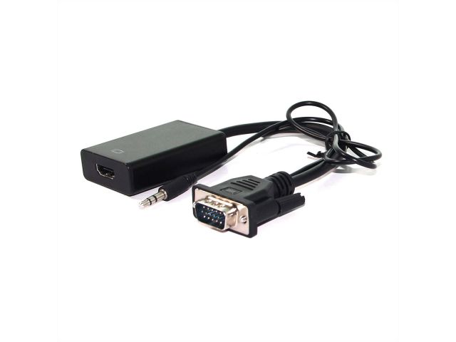 Video adapter ROLINE VALUE VGA+Audio(m) na HDMI(ž), 0.15m, crni