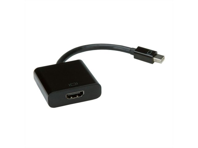 Video adapter ROLINE Mini DisplayPort mini DP(m) na HDMI(ž) v1.2, 0.15m, crni