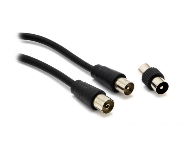 Antenski kabel G&BL AN200B, RF (m) na RF (ž), IEC 9.5mm, sa adapterom (m/ž), 2 m, crni