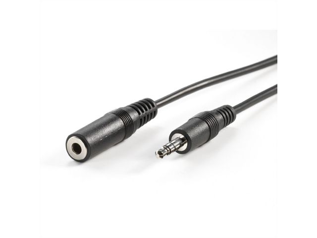 Audio kabel ROLINE 3.5mm(m) na 3.5mm(ž), 2m, produžni, crni