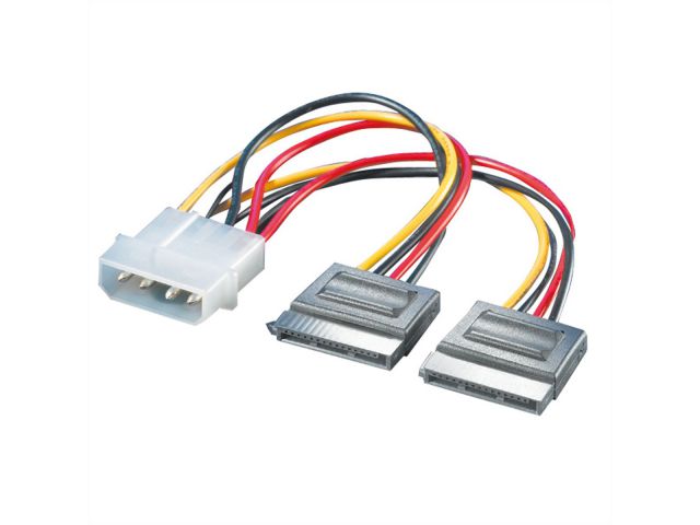 Računalni kabel ROLINE, 4-pin M na 2xSATA, za napajanje 0.12 m