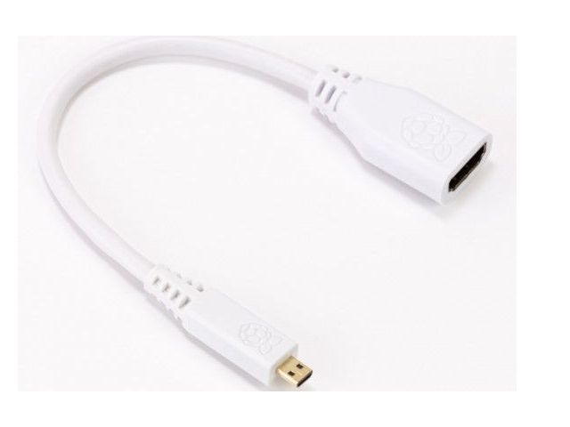 Adapter RASPBERRY PI, Micro-HDMI to HDMI, 235MM, bijeli, SC0224 