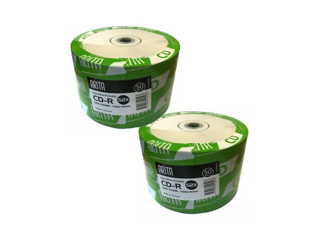CD-R medij ARITA RITEK, 700MB, 52x, 50kom, spindle, printabilni, bijeli + ETUI plastični, bundle