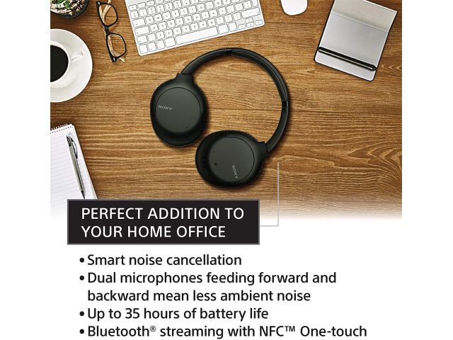 Bluetooth slušalice SONY WH-CH710N, ANC blokada buke, NFC, do 35 sati baterije, bežične, crne