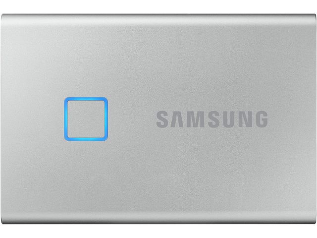 Eksterni SSD disk, 1 TB, SAMSUNG T7 Touch, USB 3.2 Gen2 (USB Type-C), fingerprint security, srebrni, MU-PC1T0S