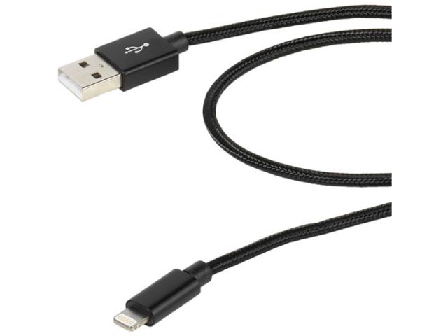 Kabel VIVANCO 38307, Lightning, 2.5m, MFI certifikat, pleteni crni