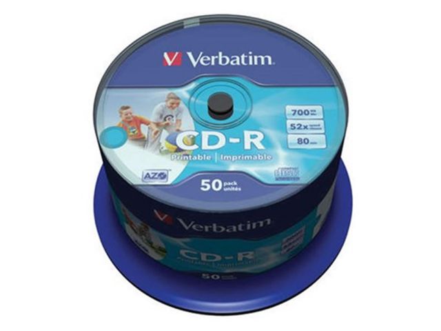 CD-R medij VERBATIM DataLife+ Wide Printable, 700 MB, 52x, 50 kom, spindle