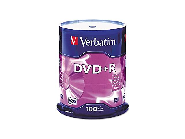 DVD+R medij VERBATIM, 4.7 GB, 4.7 GB, 1-16 x, 100 kom, spindle