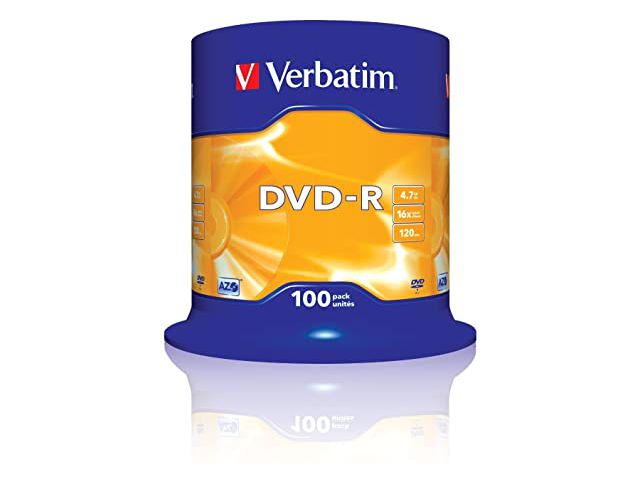 DVD-R medij VERBATIM, 4.7 GB, 16 x, 100 kom, spindle