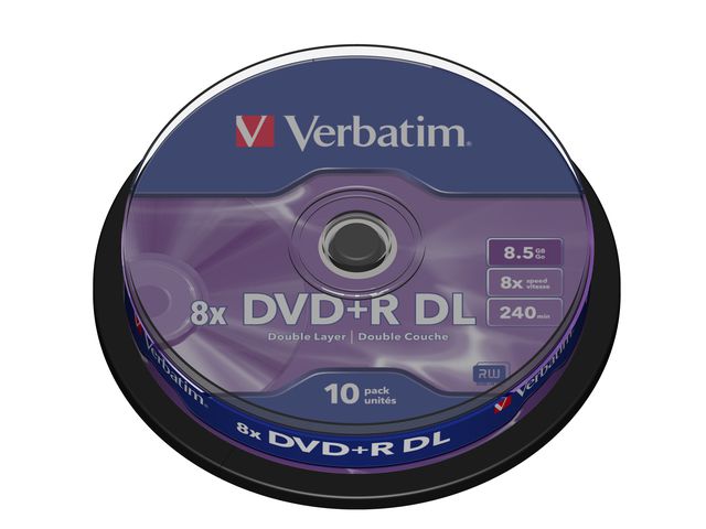 DVD+R medij VERBATIM Dual layer Matt Silver, 8.5 GB, 4 x, 10 kom, spindle