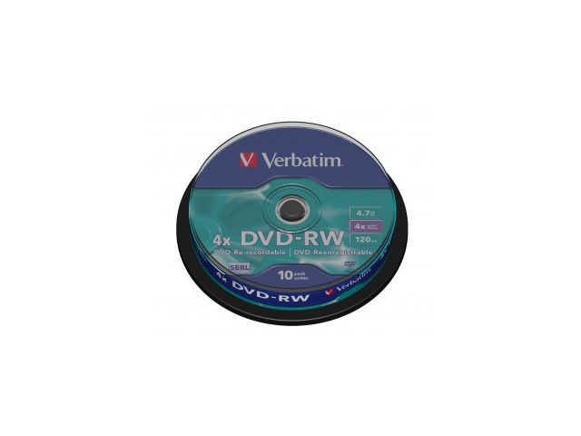 DVD-RW medij VERBATIM, 4.7 GB, 4 x, 10 kom, spindle