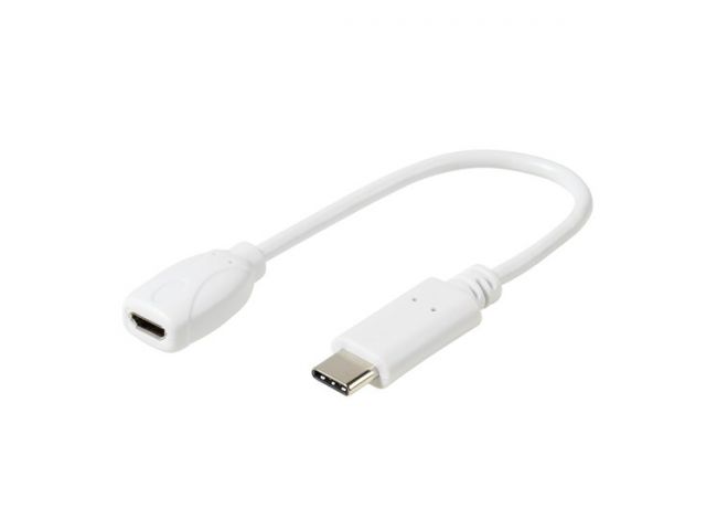 Adapter VIVANCO 37558, USB C M na micro USB Ž, bijeli