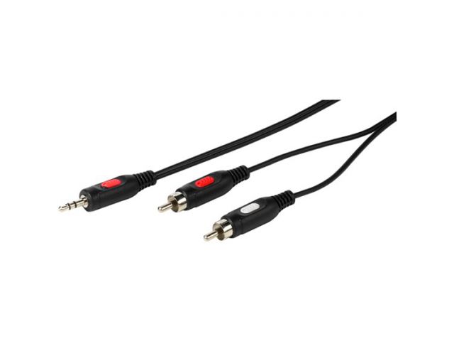 Audio kabel VIVANCO 46031 2xRCA(m) na 3.5mm(m), 2.5m, crni