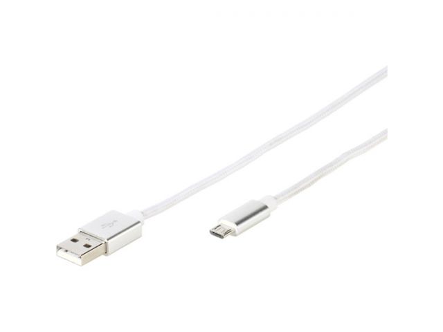 Kabel VIVANCO 37568, Micro-USB (M-M), 1.5m, pleteni srebrni