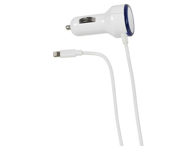 Auto punjač VIVANCO USB lightning 1A, bijeli