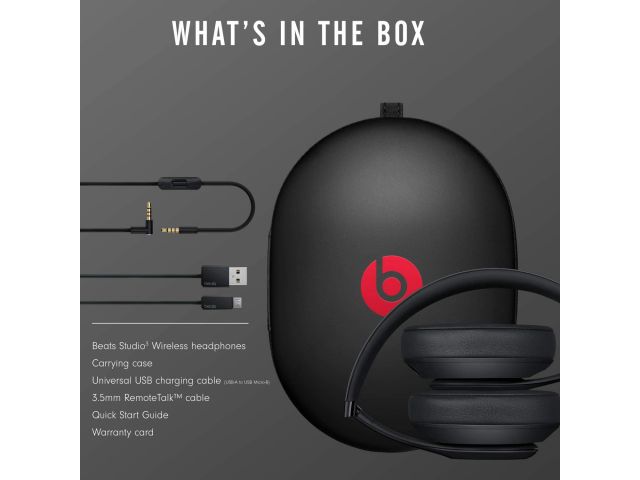 Bluetooth slušalice BEATS Studio3 Wireless Over-Ear Headphones, Matte Black (mx3x2zm/a)