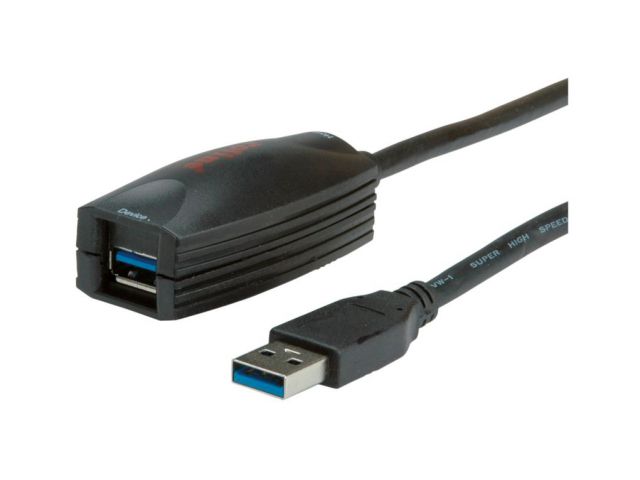 Data kabel ROLINE USB 3.0 aktivni produžni sa ponavljačem, 5.0 m