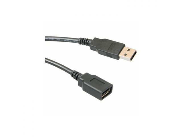 Data kabel MS INDUSTRIAL USB 2.0 A - A, m/ž, 2m, produžni, crni
