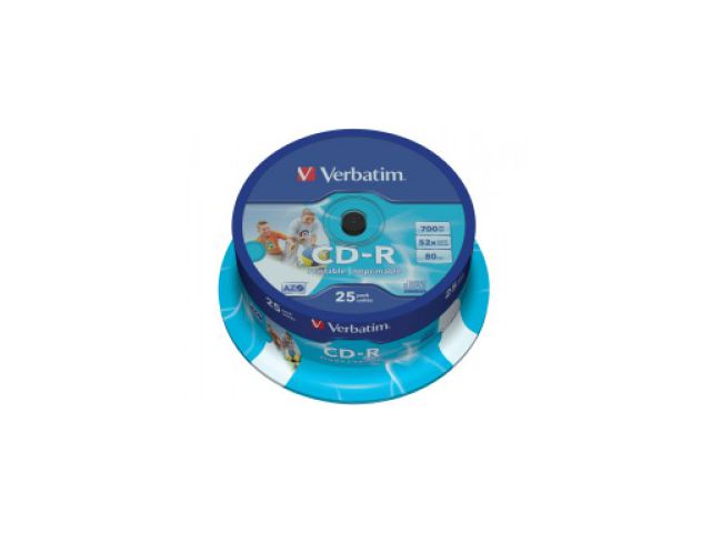 CD-R medij VERBATIM DataLife Printable, 700 MB, 52x, 25 kom, spindle