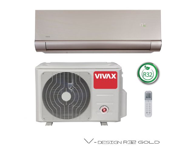 Klima uređaj VIVAX COOL V Design (ACP-12CH35AEVIs R32 GOLD), 3,5/3,8kW, inverter, WiFi, komplet