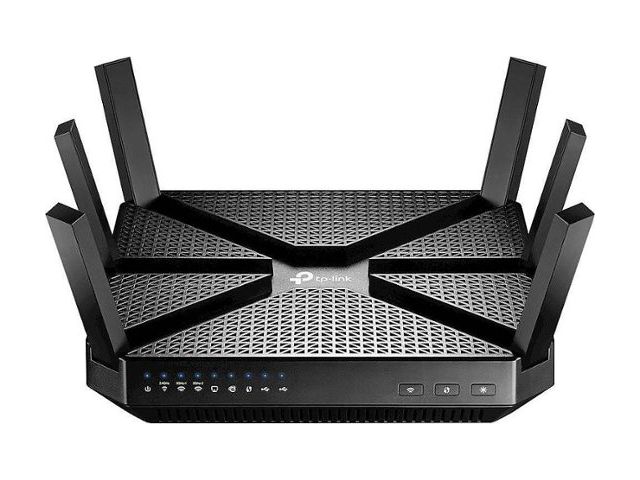 Router TP-LINK Archer C4000, AC4000 Tri-Band Gigabit, 750Mbps/1625Mbps×2 (2.4GHz/5GHz×2) 802.11ac/a/b/g/n, 1×G-WAN, 4×G-LAN, 1×USB3.0, 1×USB2.0, 6×fiksne antene