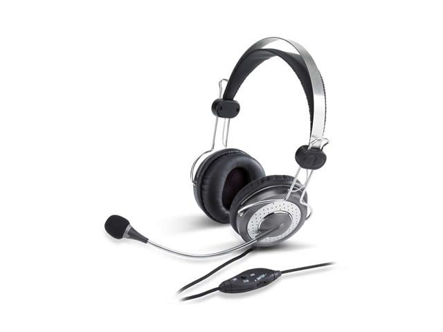Slušalice za PC GENIUS HS-04SU, 3.5 mm, crno-srebrne, naglavne