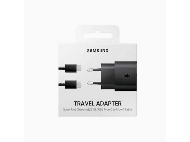 Punjač SAMSUNG Fast Charge 25W + USB Type-C kabel, crni (EP-TA800XBEGWW)