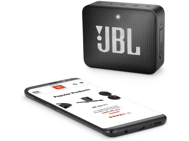 Bluetooth zvučnik JBL Go 2, prijenosni, vodootporan IPX7, crni