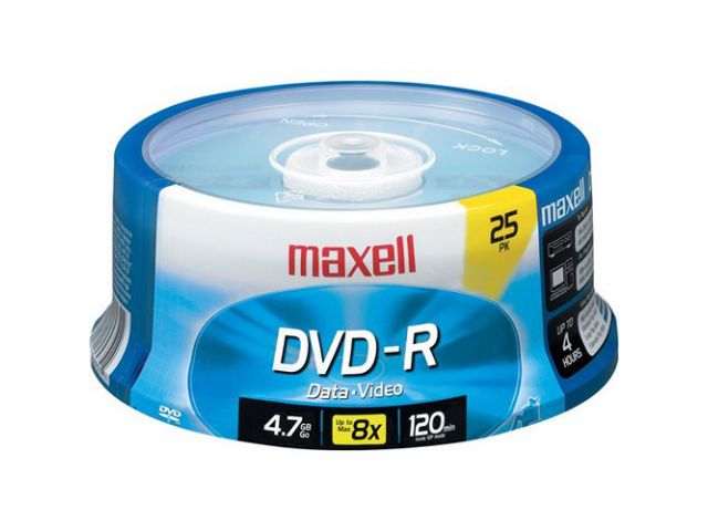 DVD-R medij MAXELL, 4.7 GB, 16 x, 25 kom