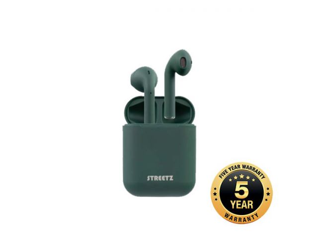 Bluetooth slušalice STREETZ TWS-0010, mikrofon, Bluetooth, TWS, mat zelene